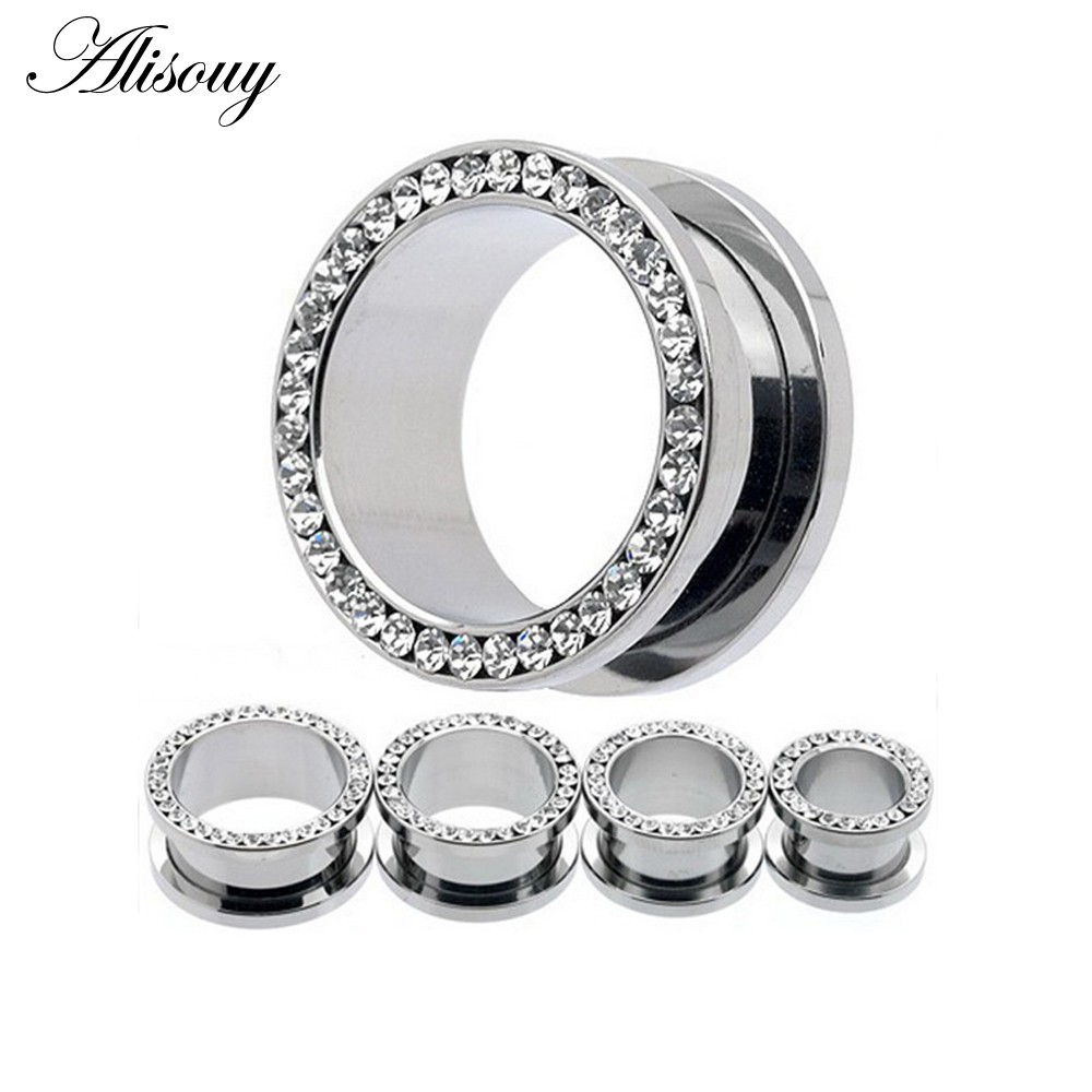 Alisouy 1 Cặp Nút Nong Tai Bằng Thép Không Gỉ