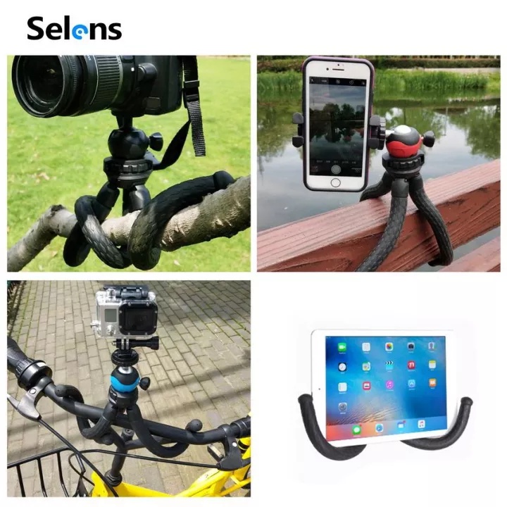 Chân đứng Tripod Selens mini hình bạch tuộc kèm kẹp camera cho điện thoại chất lượng cao