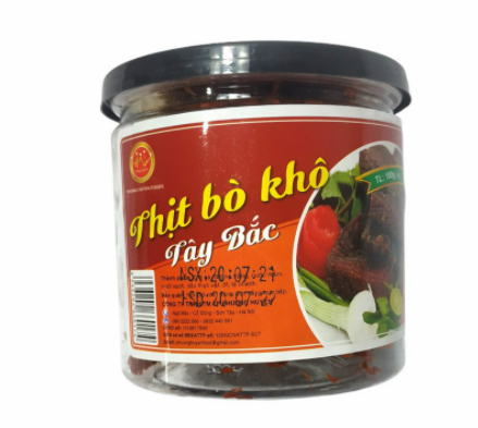 Thịt bò khô Tây Bắc ăn vặt thơm ngon (Hũ 180g) | BigBuy360 - bigbuy360.vn