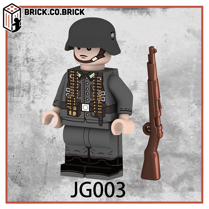 Lính Đức Mô Hình Đồ Chơi Lắp Ráp Non LEGO Lính Quân Đội Thế Chiến Minifigure Germany Soldier World War JG001-JG004