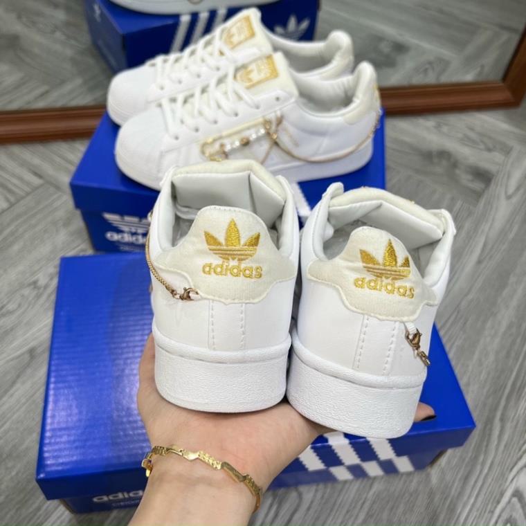 |  KHOAI SNEAKER| Giày thể thao adidas superstar sò trắng charm vàng bản đẹp 2022 full box - bill - giấy gói