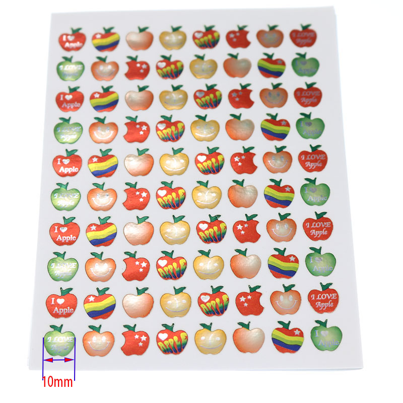 Set 10 tờ nhãn dán hình quả táo xinh xắn dễ thương