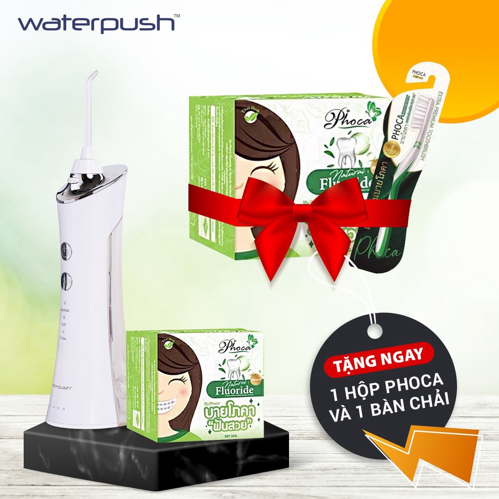 Combo Máy tăm nước cao cấp WaterPush 2203 + Kem đánh răng Phoca chính hãng Thái Lan