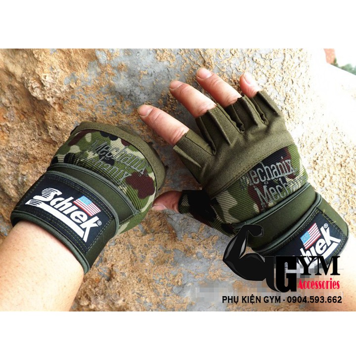 Găng Tay Tập Gym Schiek Gloves màu xanh