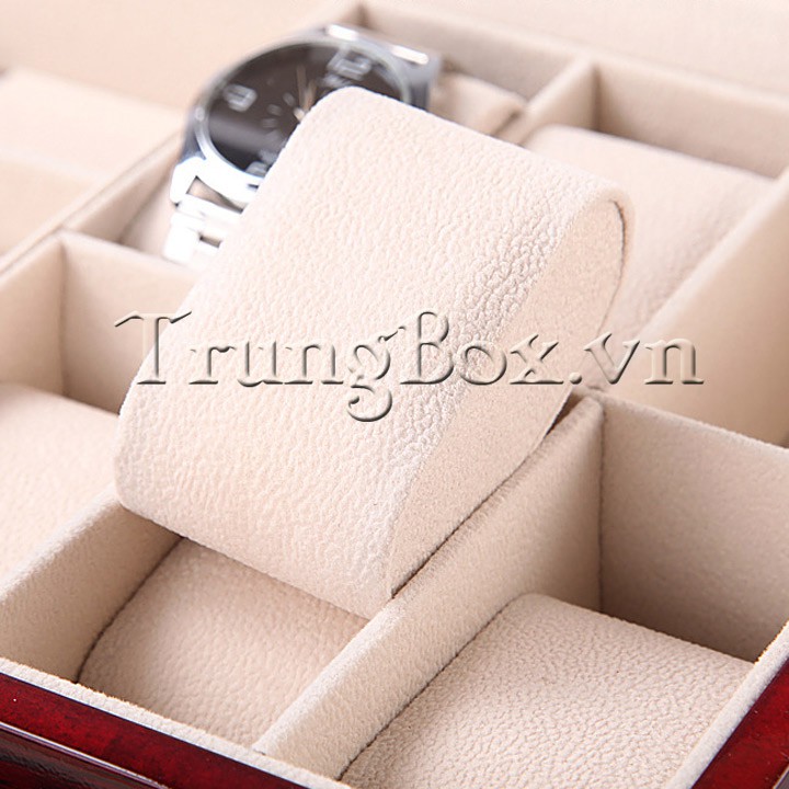 Hộp Đựng Đồng Hồ Trang Sức và Kính Mát 2 Tầng Vỏ Gỗ Sơn Mài - Mã 618