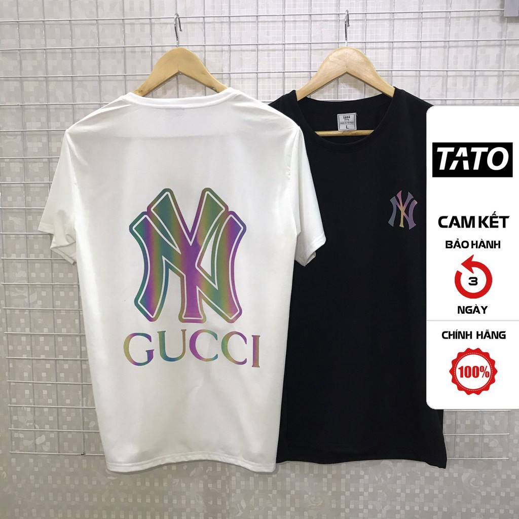 [TATO] Áo thun Cotton Gu-cci Áo Phản Quang 7 Màu Áo Phông Cổ Tròn Nam Nữ Áo thun tay lỡ TATO_OFFICIAL