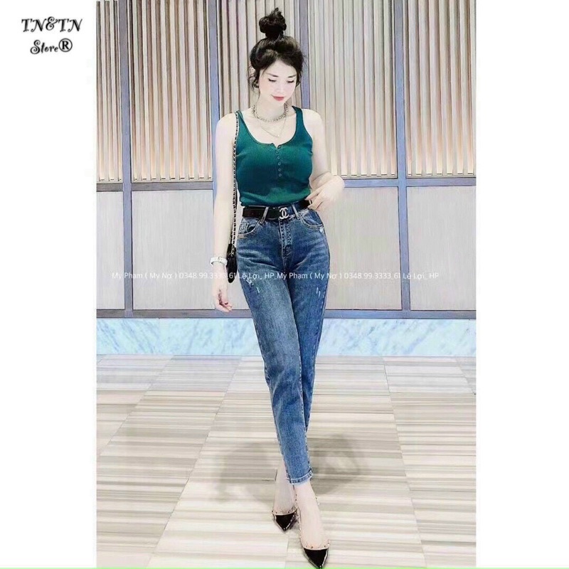 Áo ba lỗ len tăm cúc ngực hàng QC đẹp dày dặn co giãn AL1518 - NhiNhi Shop
