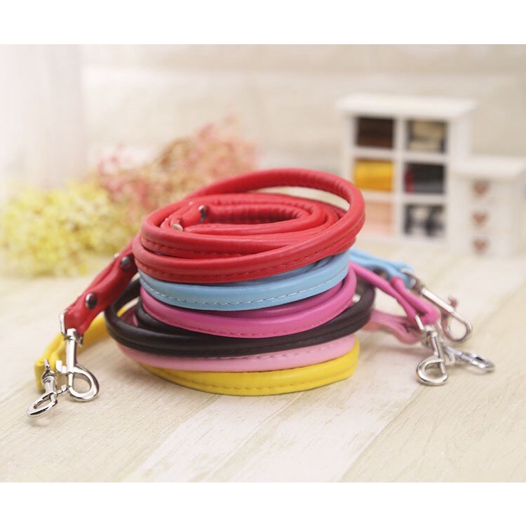 Dây dắt Chó Mèo thời trang siêu đáng yêu -  Chất liệu da PU bền bỉ