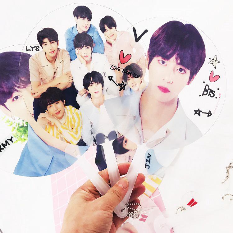 Quạt cầm tay mini Kpop BTS trong suốt rõ ràng Quạt cầm tay PVC