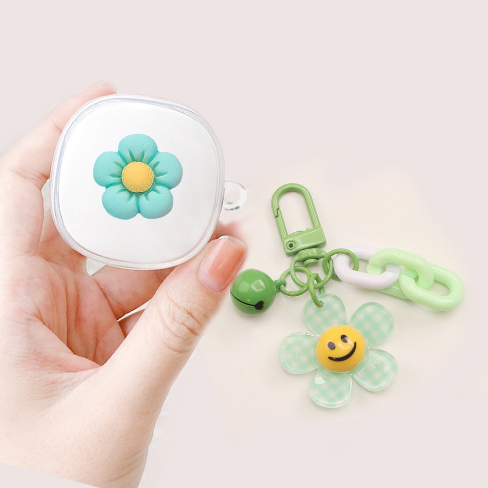 Vỏ Bảo Vệ Hộp Sạc Tai Nghe Bluetooth Baseus WM02 Bằng Silicon Trong Suốt Kèm Móc Khóa Hình Hoa Dễ Thương