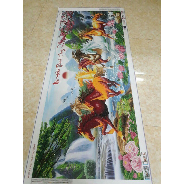 Tranh đính đá Mã Đáo Thành Công KT:160×70cm-200x85cm