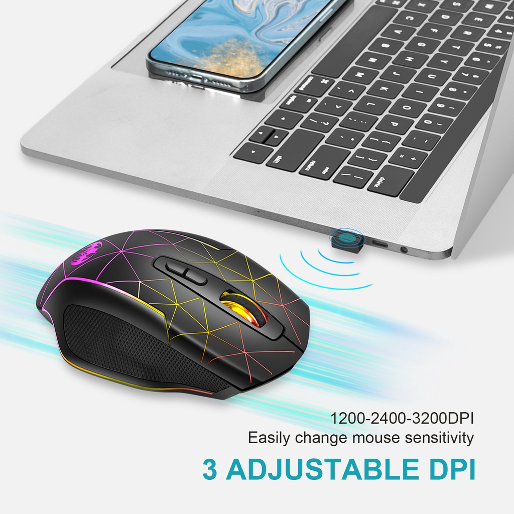 Chuột Gaming Không Dây 2022 M30 ĐèN Led 7 MàU 2.4G