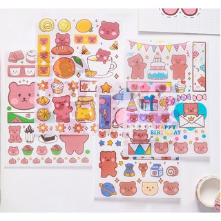 SET 4 TỜ HÌNH DÁN STICKER DỄ THƯƠNG - BỘ 4 TỜ STICKER DÁN TẬP VỞ, TỦ KỆ ĐÁNG YÊU