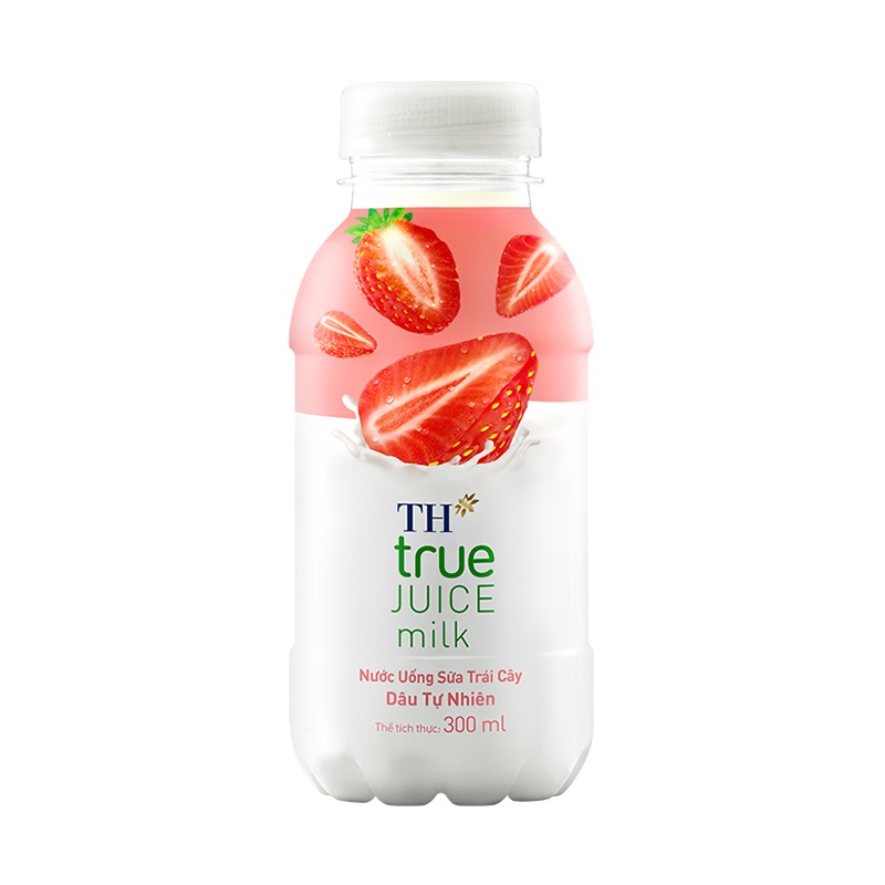 1 Chai nước uống trái cây Dâu/Cam/Gạo Lức sữa tự nhiên TH True Juice Milk 300ml