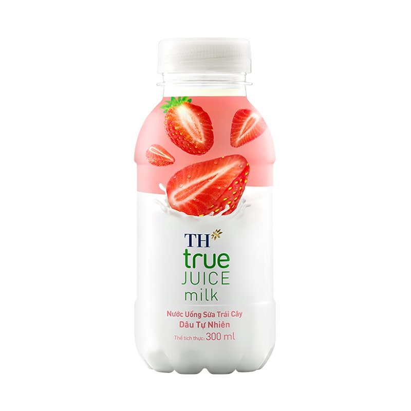 Combo 6 chai nước uống sữa trái cây cam dâu chuối việt quất tự nhiên TH True Juice Milk 300ml
