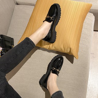 Giày Lười Da Bóng Đế Dày Thời Trang Cho Nữ