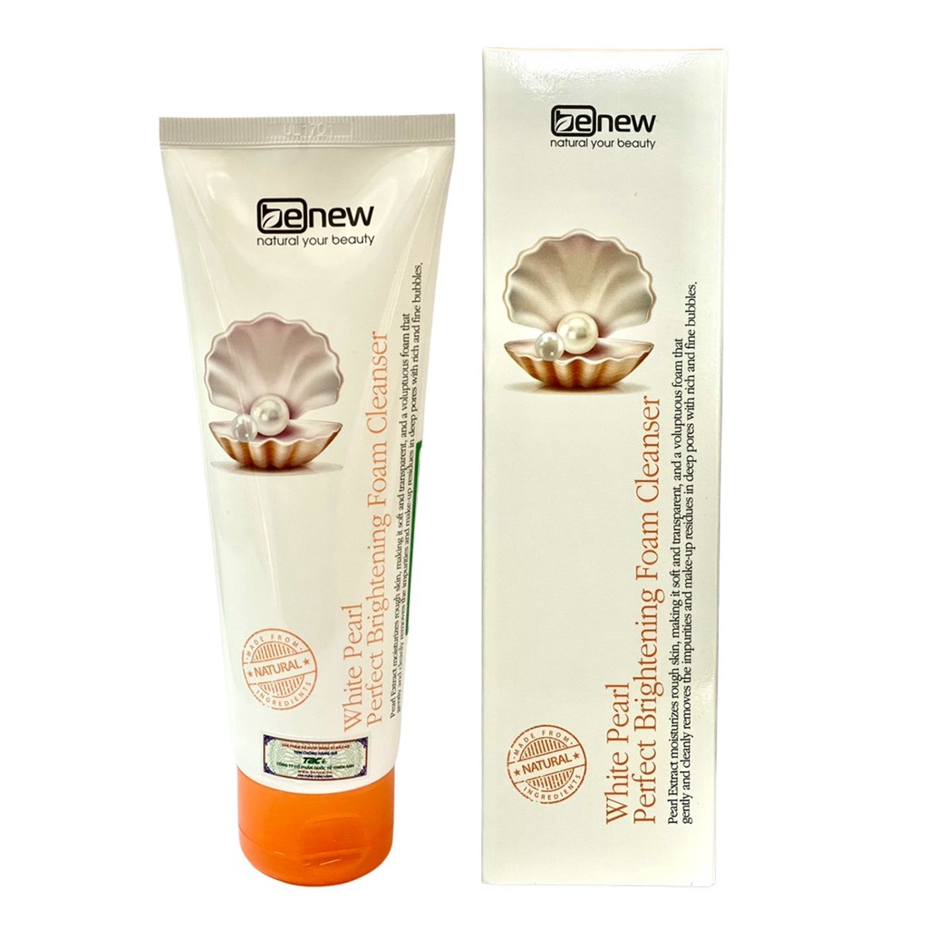 Combo 2 tuýp sữa rửa mặt ngọc trai trắng da, xóa xạm nám Benew Pearl Brightening 160ml/ Tuýp Hàn quốc