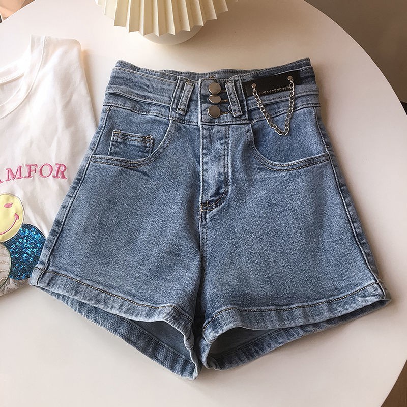 Quần Short Denim Lưng Cao Ống Rộng Thời Trang Xuân Hè Dành Cho Nữ (Giao Hàng 15 Ngày) 2021