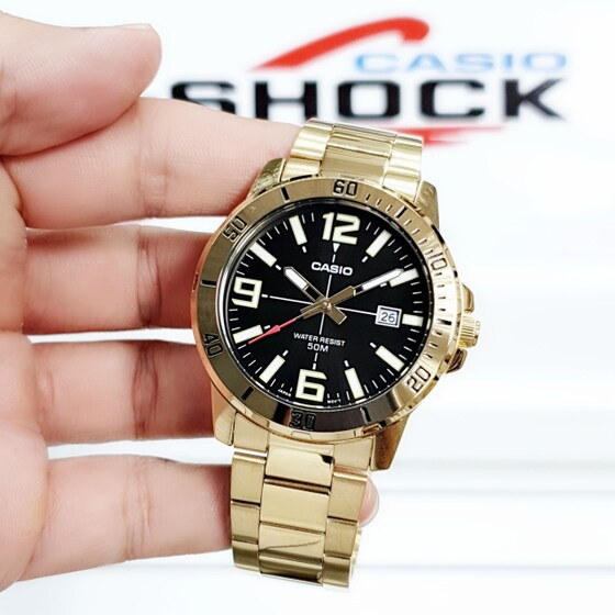 Đồng hồ nam dây kim loại Casio Anh Khuê MTP-VD01G-1BVUDF