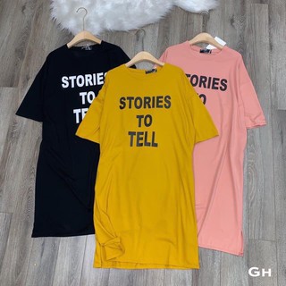 Đầm suông nữ cotton from rộng -  Váy suông hoạt tiết Stories túi eo cổ tròn - Đầm bầu mặc thoải mái - CM Shop