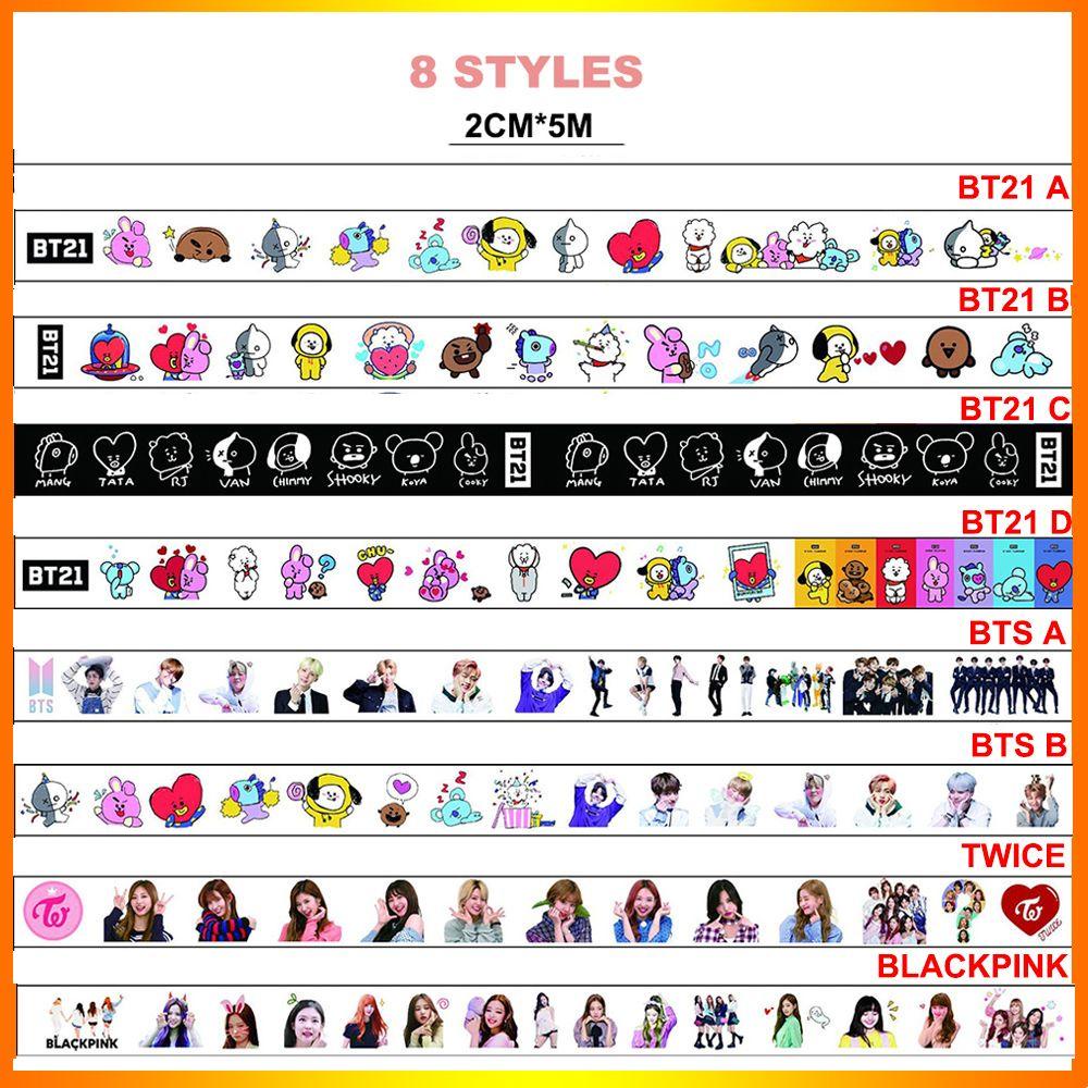 PISTA 1 Cuộn Băng Keo BT21 5M BT21 Dùng Trang Trí Thời Trang