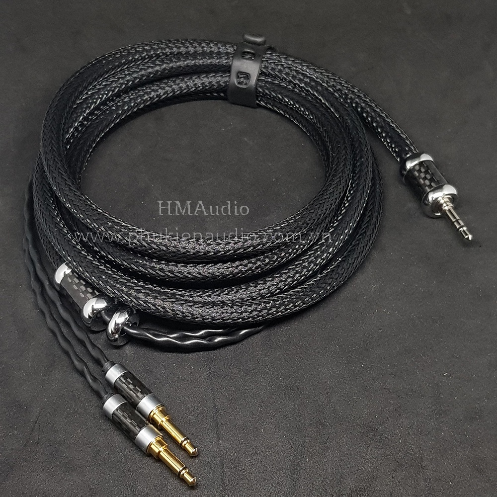 Dây tai nghe đồng OFC bọc chống nhiễu CANARE - Connector Dual mini 3.5mm - Hifiman Ananda Arya Susvara Sundara