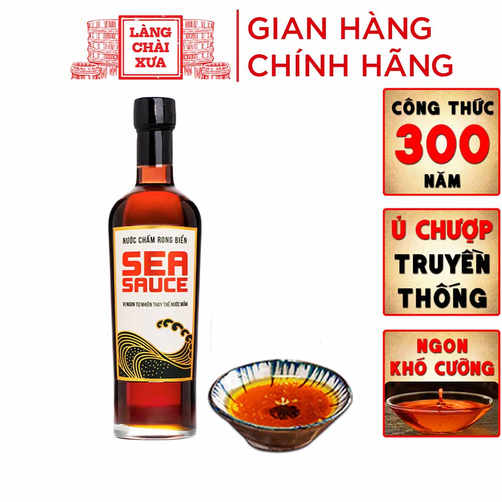 Nước chấm Rong Biển Làng Chài Xưa Sea Sauce chai thủy tinh 500ml/chai Làng Chài Xưa - Chay mặn đều dùng được