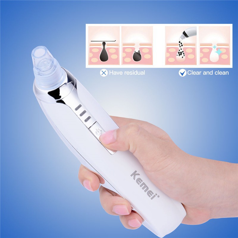 Máy loại bỏ mụn đầu đen Kemei hút chân không làm sạch gương mặt