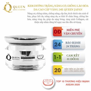 Kem dưỡng trắng nâng cơ chống lão hóa da cao cấp vàng 24K Nhật Bản Queen Japan Cosmetics