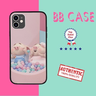 Ốp ip12 đôi lứa ốp điện thoại cặp đôi heo con chơi đùa nhà bóng dành cho iphone 5 đến 12 promax pig20210140