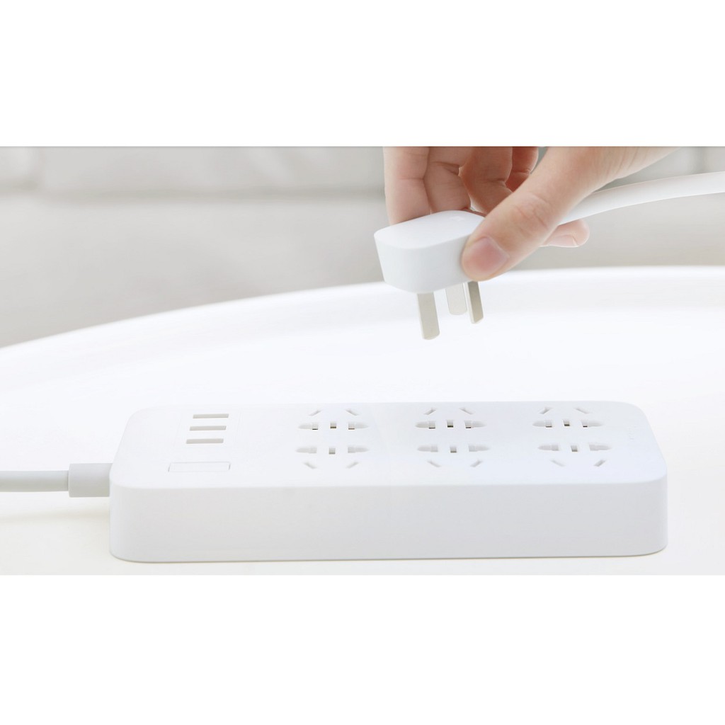 Ổ cắm v2 Xiaomi power strip 6 đầu tích hợp 3 USB - Ổ cắm điện Xiaomi Mi Power Strip 6 cổng 3 usb CXB6-1QM