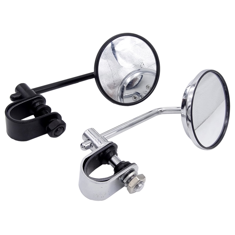 1 Cặp Gương Chiếu Hậu Tròn 8mm Bằng Thép Không Gỉ Thông Dụng Phong Cách Cổ Điển Cho Xe Máy