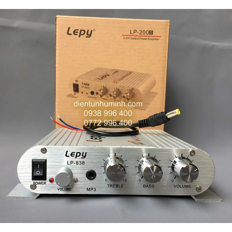 Ampli mini 12V Lepy-838 Hàng Cao Cấp - Tặng dây DC