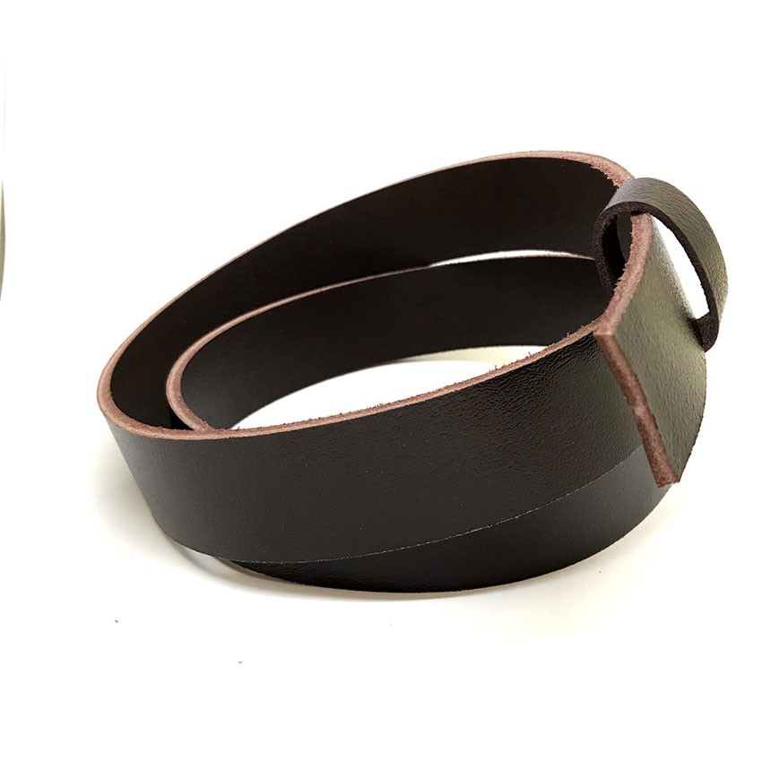 Thắt lưng nam da bò không đầu cho khóa lăn 3.5cm nâu bopnitda