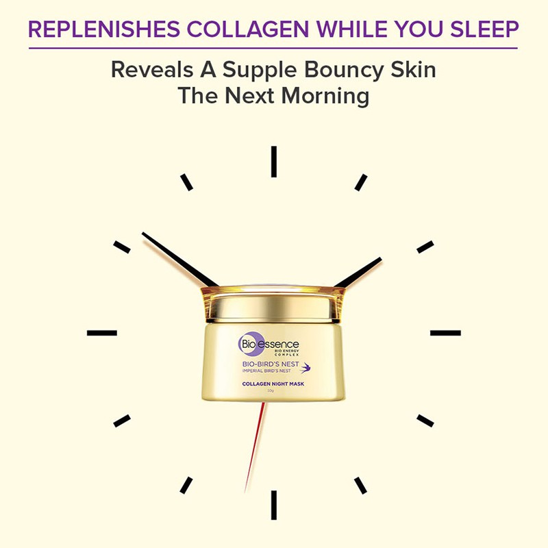 Mặt Nạ Ngủ Bio-essence Dưỡng Da Săn Mịn Rạng Ngời Bio-Bird’s Nest Collagen Night Mask 50g