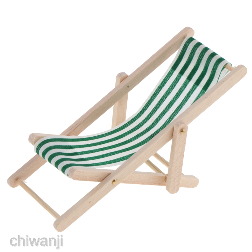 Mô Hình Ghế Xếp Màu Xanh Lá Đậm Tỷ Lệ 1 / 12 Dùng Trang Trí Nhà Búp Bê