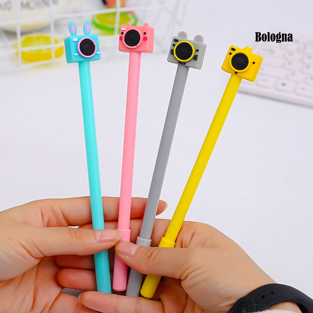 [Mùa tựu trường]0.38mm Mini Camera Black Ink Gel Pen Marker Student School Office Stationery