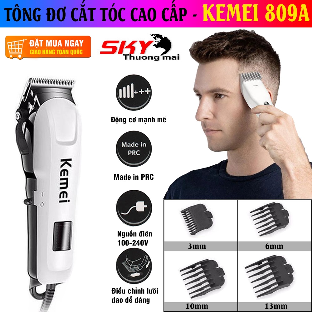 Tông đơ cắt tóc không dây chuyên nghiệp KEMEI KM- 809A |  Máy hớt tóc cầm tay cao cấp gia đình