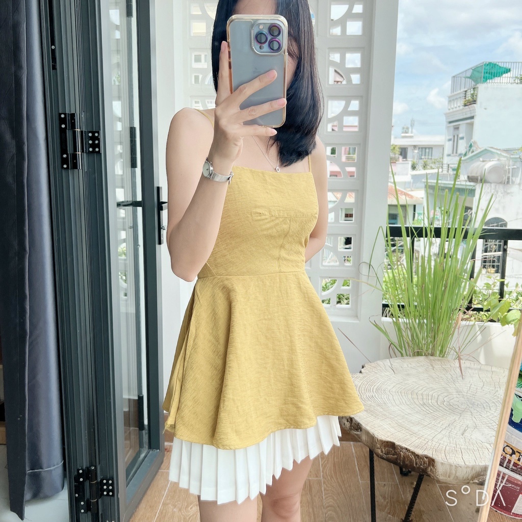 [Ảnh thật] Áo peplum 2 dây tùng xòe