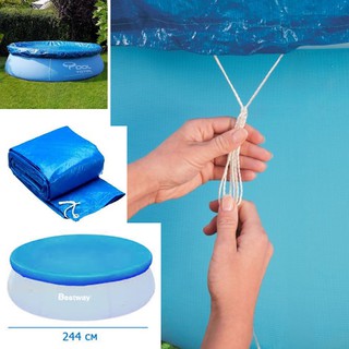 Tấm bạt che phủ hồ bơi phao tròn 2m44 Bestway 28032. Bạt nhựa đa năng