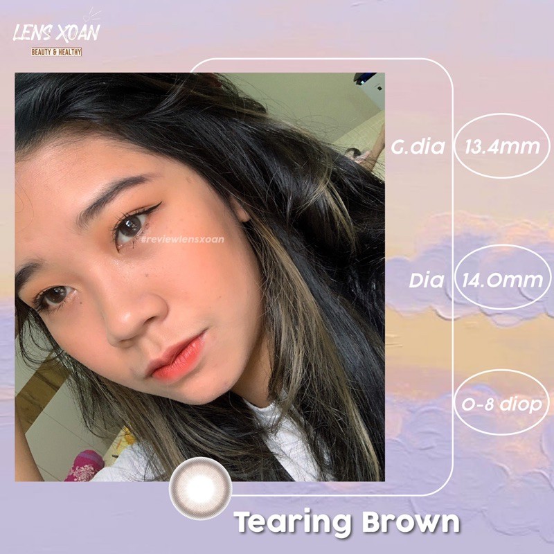 KÍNH ÁP TRÒNG TEARING BROWN -LENS ME: LENS NÂU TRÀ SỮA | LENS XOẮN