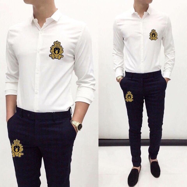 Sơ mi thêu logo ong vàng hàng thêu tay cực đẹp