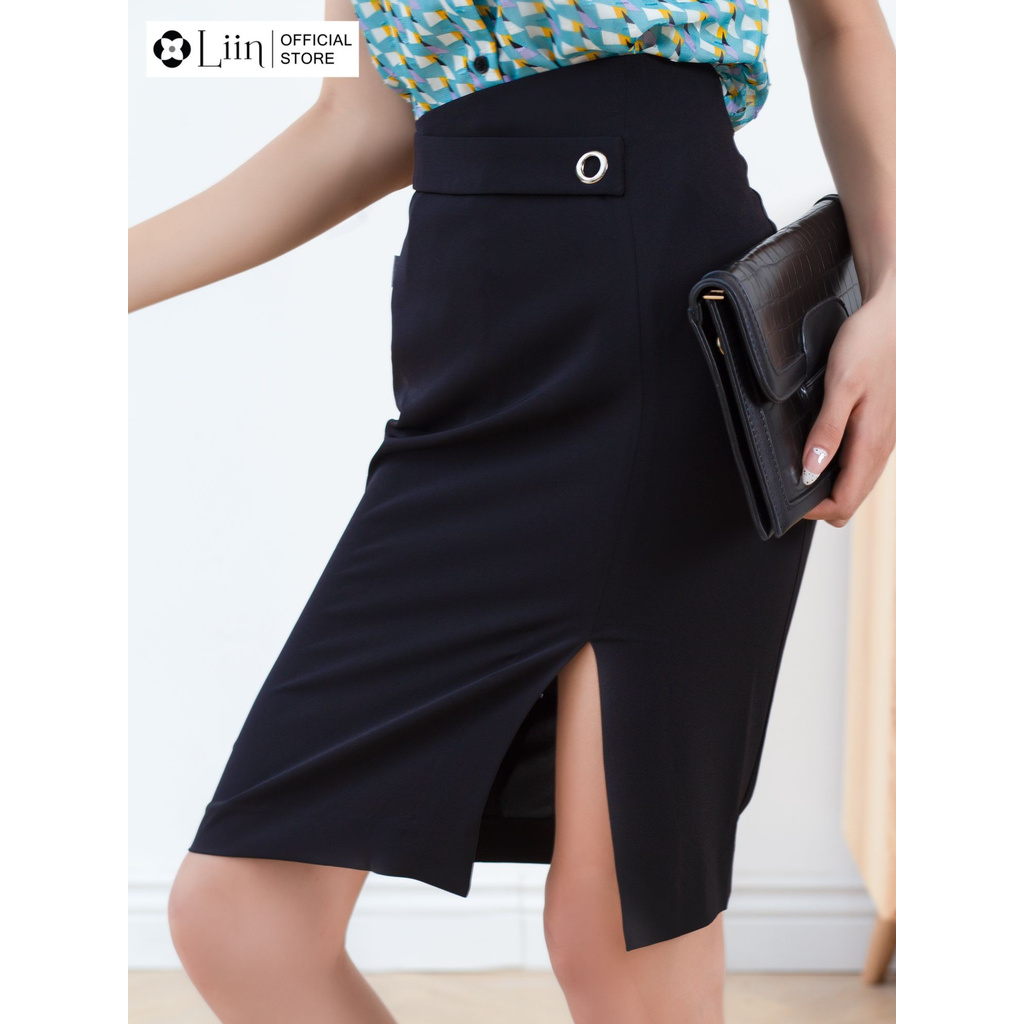 Chân váy nữ ngắn, Juyp Xẻ 1 Cúc form dáng ôm, cá tính Liin Clothing J4170 | BigBuy360 - bigbuy360.vn