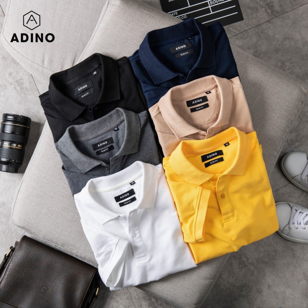 áo polo nam trơn ADINO chất cotton cao cấp cổ bẻ,có cổ tay lỡ 12 #polonam