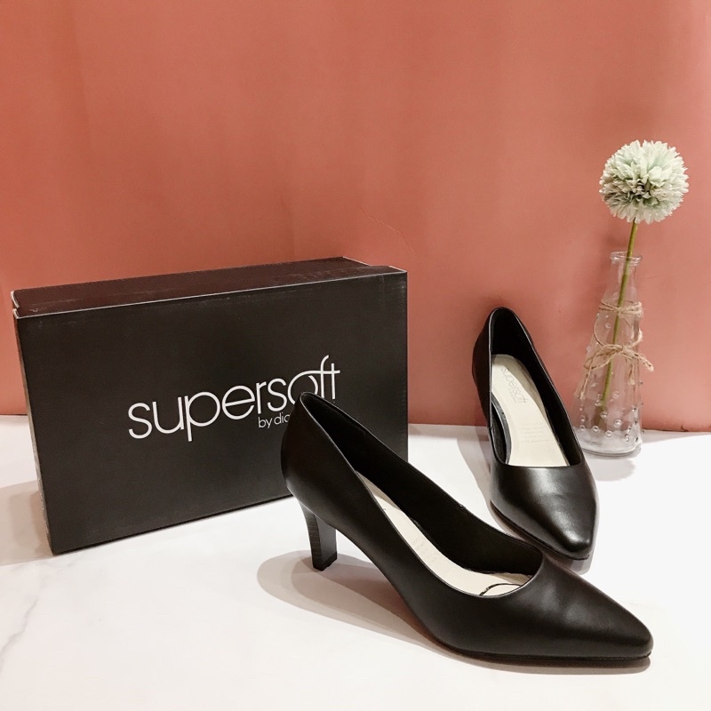 Giày cao gót Supersoft gót trụ 7cm da thật  kèm ảnh chụp thật