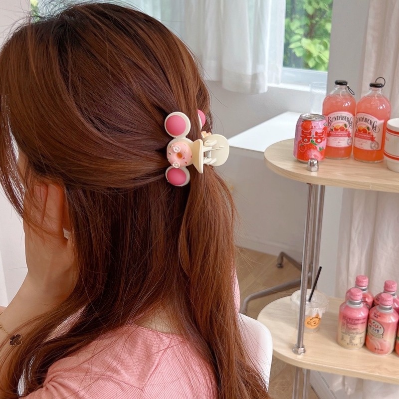 Kẹp Tóc Hình Bánh Donut Phong Cách Hàn Quốc Mới 2022
