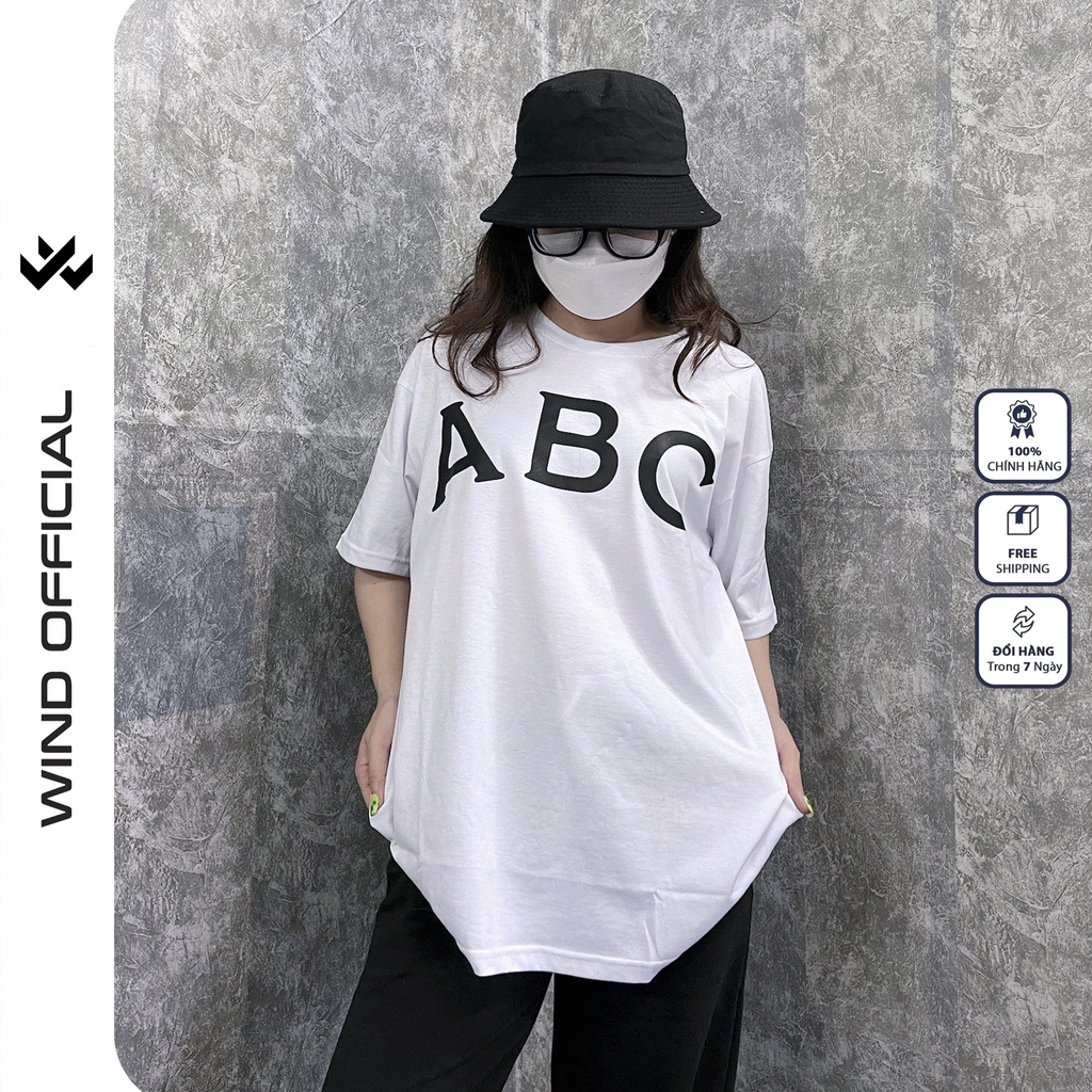 Áo thun tay lỡ Wind phông unisex ABC form rộng nam nữ oversize ulzzang