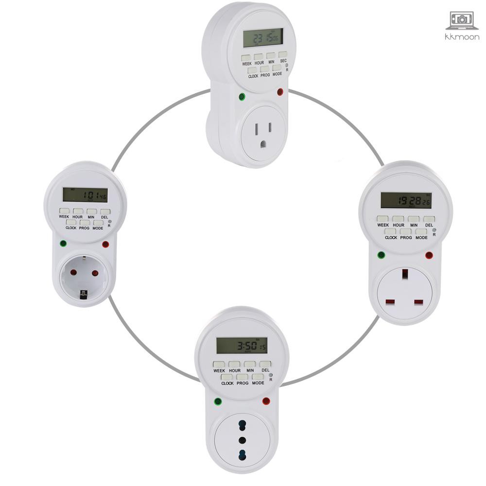 Ổ điện thông minh điện tử hẹn giờ tiết kiệm điện phích cắm EU US UK