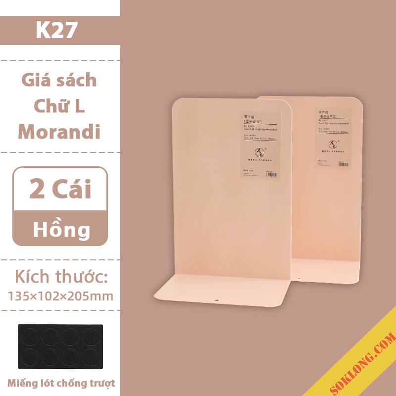 Bộ 2 kệ sách chữ L màu Morandi K27 decor bàn học, bàn làm việc