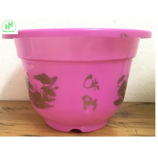 1 Châu Nhựa Trồng Hoa, Cây Cảnh Hình Tròn Nhiều Màu Kích Thước GARDEN A280x190